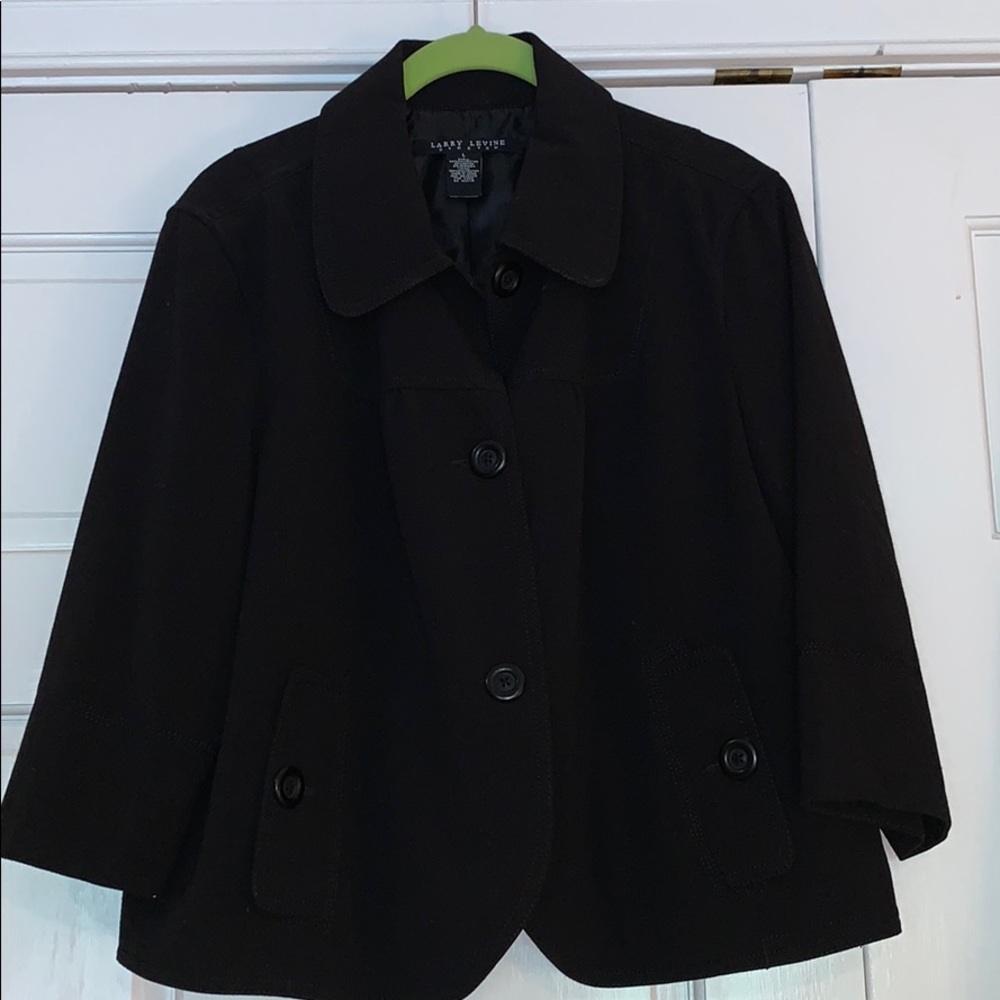 Black Larry Levine Stretch Swing Blazer